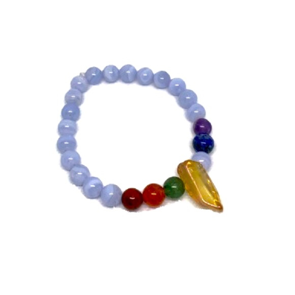 Golden Aura Quartz & Blue Lace Balance Bracelet